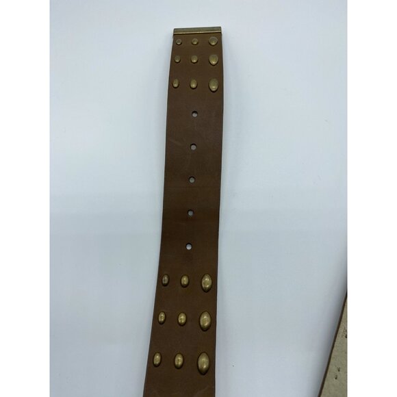 Nine West Tan Brown Genuine Leather Belt w/ Gold Studs Women's Size M 329006 - Picture 16 of 16